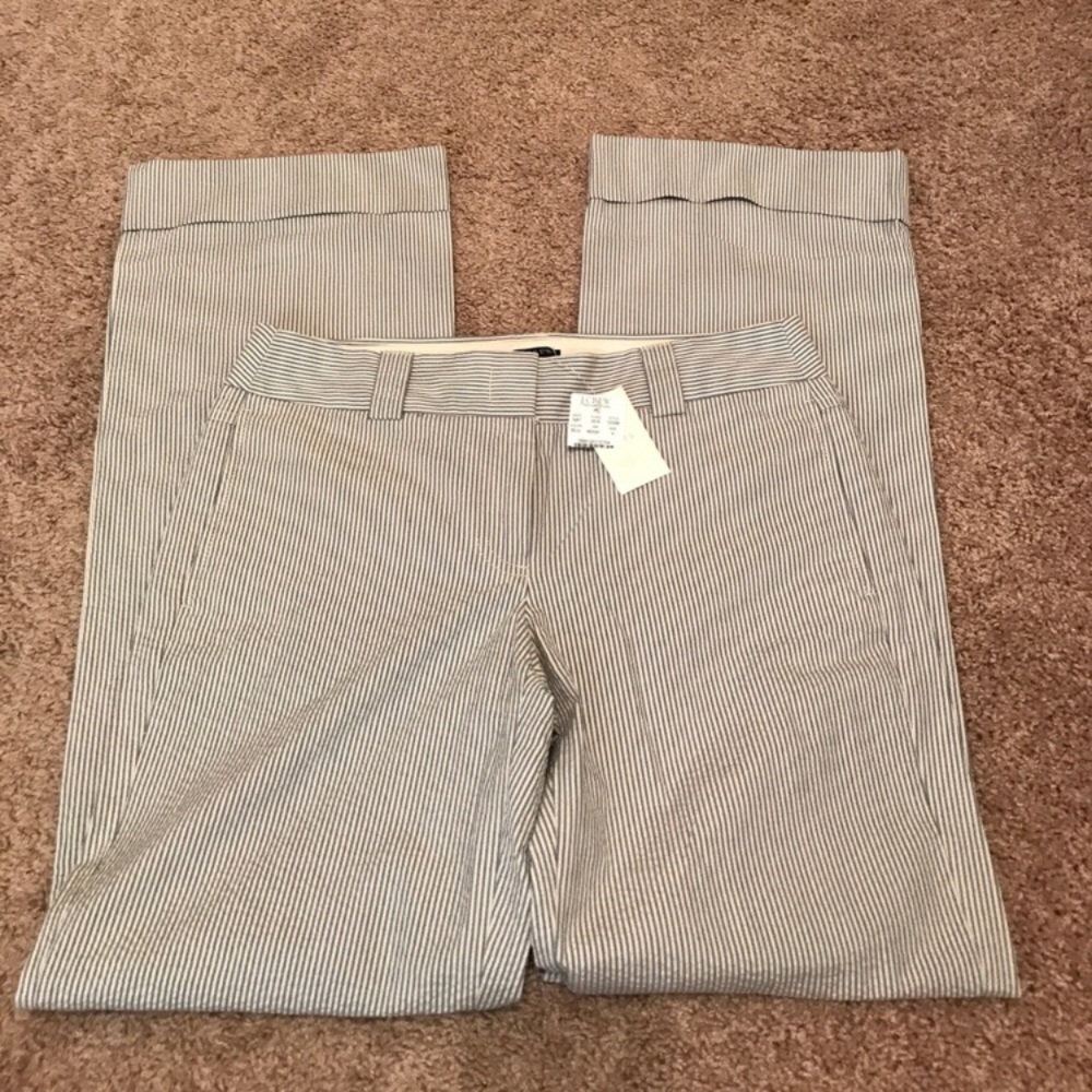 J.Crew Wide leg seersucker trouser